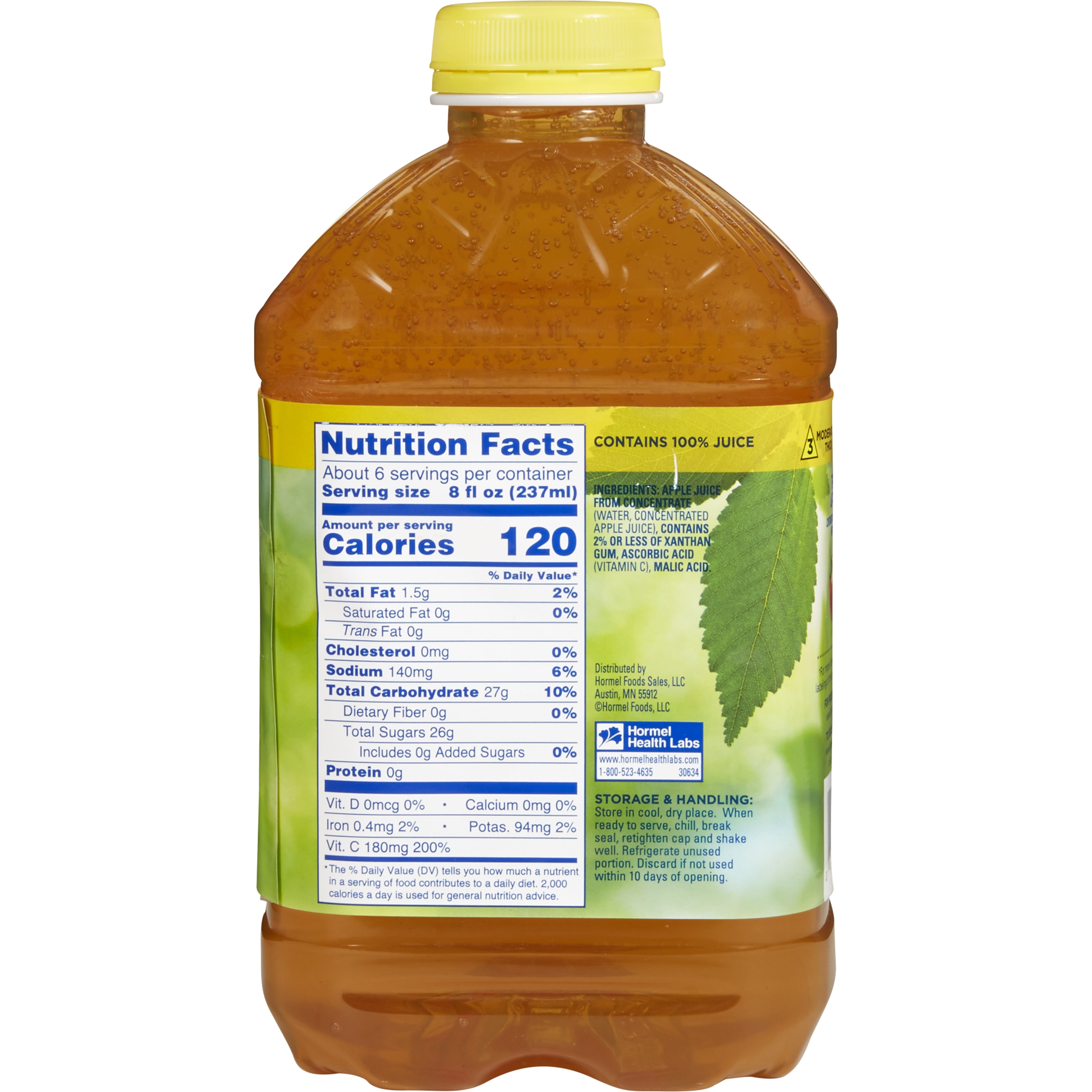 Hormel Thick & Easy Clear Thickened Apple Juice of Vitamin C 46 FL OZ PACK OF 6 Best BY: 09-12-2024
