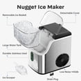 thumbnail image 6 of Philergo 35lbs/24H Nugget Ice Maker Countertops with LED Indicator, Portable Chewable Pebble Ice Machine with Self-Cleaning, Crushed Sonic Ice for Hmoe, Kitchen, RV, Stainless Steel, 6 of 11