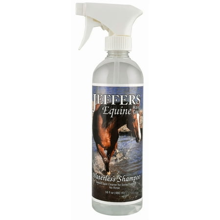 Jeffers Equine No-Rinse Waterless Horse Shampoo – Alcohol Free Grooming Spray for Horses, Ponies, Pets & Livestock – Removes Dirt, Odor & Sweat – Spot Cleaner for Coat, Barn, Trail Use. 16 oz