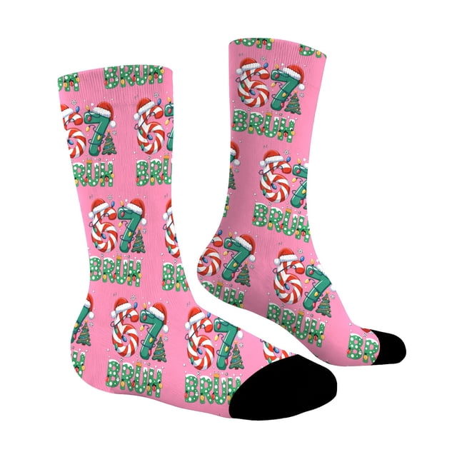 Stockings 67 Cute Printed Baseball Crew Socks Fun Patterned Knee High Socks Soft Comfortable Casual Socks For Daily Wear & Sports Polyester Long Socks