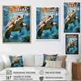 thumbnail image 4 of Designart "A Tranquil Dream Featuring A Turtle I" Animals Turtle Floater Framed Canvas Art Print, 4 of 5