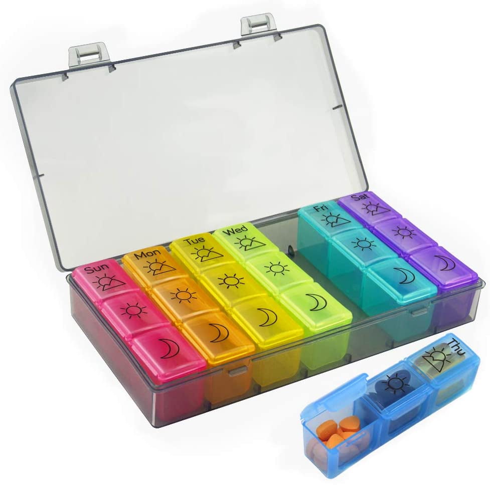 Weekly Pill Organizer 3TimesADay Pill Box 7 Day Pill Holder Large