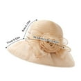 thumbnail image 4 of HJYCHN Summer Women's Floral Beret Elegant Outdoor Sun Hat with Brim Khaki M, 4 of 5