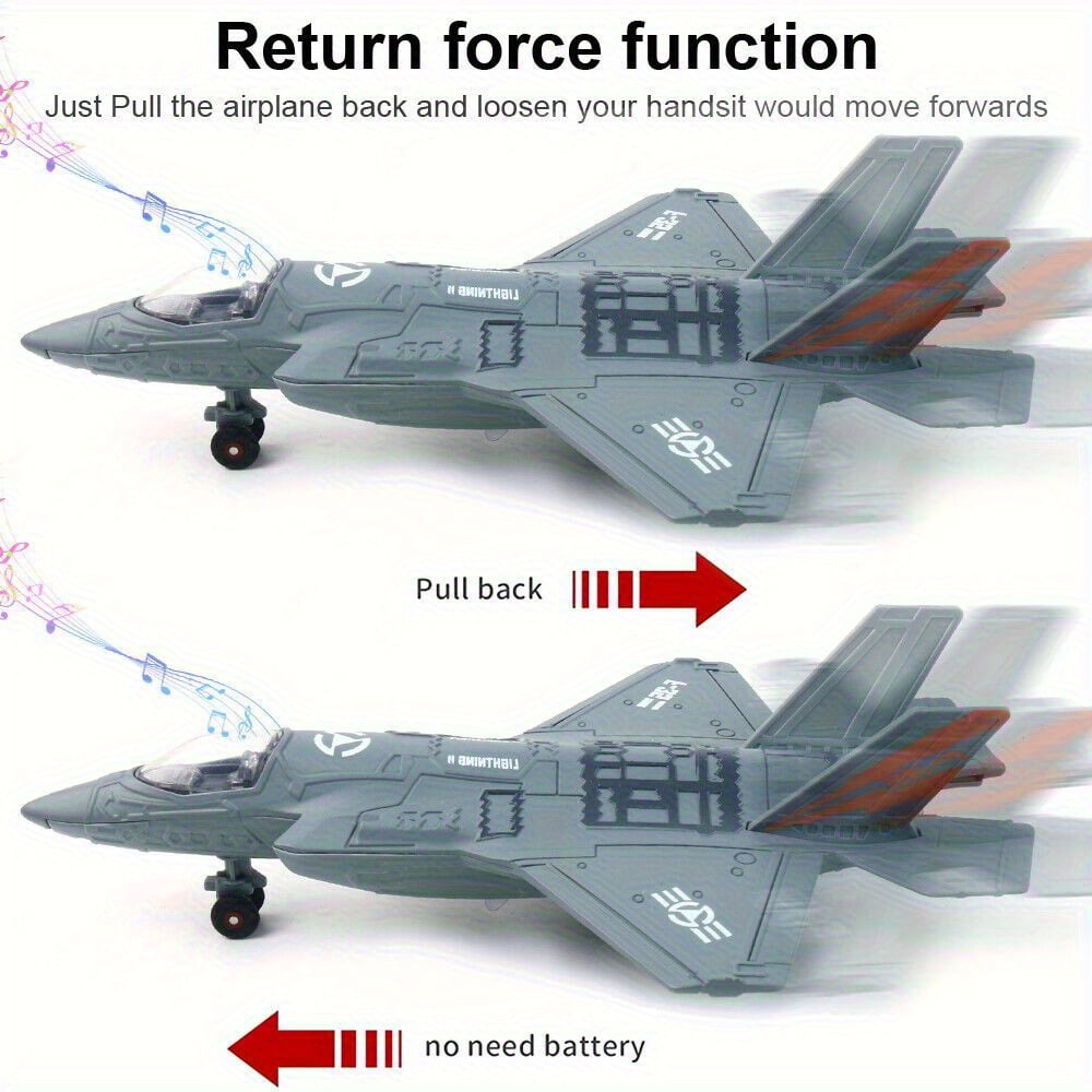 Scale 1:72  (F-35 + F-16 ) Fighter Jet Aircraft Diecast Plane Model with Light&Sound, Suitable for Aircraft Enthusiasts To Collect, Give Gifts, Desktop Decoration
