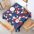 thumbnail image 2 of Red Blue Camo Bold Shapes Pattern Square Tablecloth,Waterproof Square Table Cover,Wipeable Spillproof Washable Table Cover for Home Kitchen Party Decor 52"x52"(132x132cm), 2 of 6