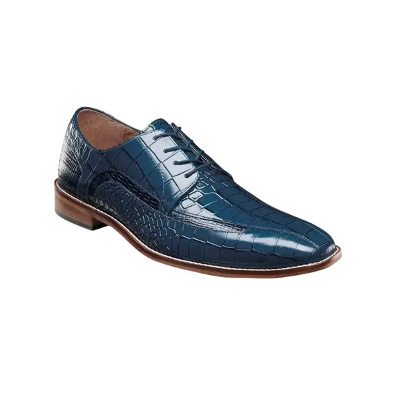 25681-400 Men's Stacy Adams Shoes Crocodile Leather Print GABARDO Blue