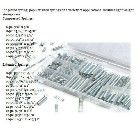 200pc Extension & Compression Steel Spring Assortment Kit Carburetor Flat Hoop