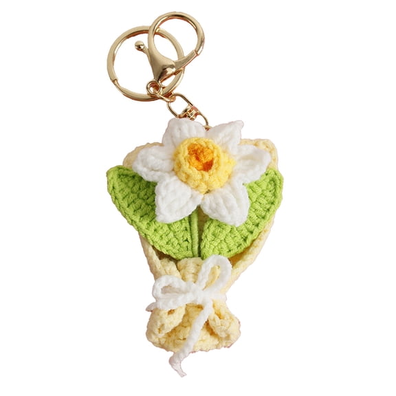 Vadktai Handmade Crochet Flower Keychain, Cute Keychains for Women Girls, Novelty Aesthetic Keychains Holiday Gifts