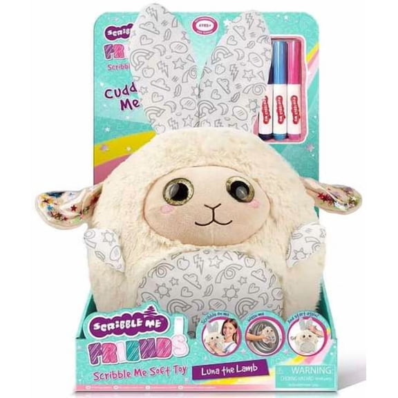 Scribble Me Soft Toy Luna the Lamb Plush