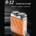 thumbnail image 2 of Afeitadora de Barba, Afeitadora Eléctrica Recargable, Cortador Magnético de Doble Anillo, Mini Afeitadora Eléctrica, Afeitadora de Viaje, Color Naranja, 2 of 5