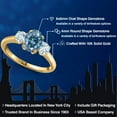 thumbnail image 2 of Gem Stone King 10K Yellow Gold Persian Blue Moissanite and Sky Blue Aquamarine Engagement Ring for Women | 1.88 Cttw | Oval 8X6MM | Gemstone Birthstone | Size 9, 2 of 6