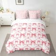 thumbnail image 2 of Cartoon Bowknot 7 Piece Comforter Set Twin Bow Knot Bedding Butterfly Knot Bow Tie Sheet Set Bed in A Bag Watercolor Aesthetic Coquette Room Decor Geometric Red Duvet Insert, 2 of 5
