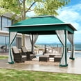 thumbnail image 6 of Meetleisure 11'x11' Pop Up Gazebo for Patios, Outdoor Canopy Tent with Sidewalls, Mosquito Netting, Pop Up Shelter for Wedding Party, Green, 6 of 11
