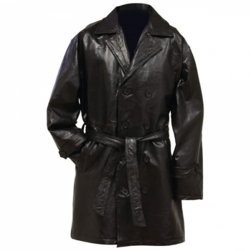 Italian Stone Design Genuine Leather Mid Length Trench Coat M Com Genuine Leather Mid Length Trench Coat, Leather Trench Coat Designs