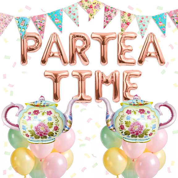 Partea Afternoon Tea Party Decoration Set - Vintage Countryside Style Tea Party Supplies Suitable for Garden Afternoon Tea and Bridal Parties