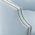 thumbnail image 6 of Bowery Hill Transitional Wooden Swivel Barrel Chair in Sky Blue, 6 of 8