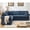 Blue, variant on Modular Sectional Sofa Set, Convertible L Shaped Couch, 5 Seat, Reversible Sectional Sofa Couch, Upholstered,Corner Sofa, Rolled Arms, Soft Linen Fabric (Gray)