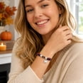 thumbnail image 5 of Halloween Themed Bracelets for Women, Center Bead Bracelet, Stretch Charm Bracelet with Gift Box, Seasonal Stackable Holiday Bracelets for Party Gift B, 5 of 6