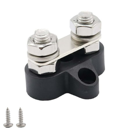 

M8 48V Dual Terminal Stud Heavy Duty Power Distribution Block for Car Boat (Black)