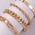 thumbnail image 5 of Weloille Exaggerated Thick Alloy Chain Fashion Gold And Bracelet Four-piece Set, 5 of 8