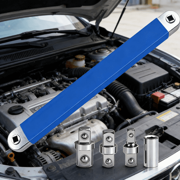 Impact Ready Offset Extension Wrench, Tight Reach Extension Wrench Set, with 1/2", 1/4" and 3/8" Square Drive Adapters, Universal Extensions Wrench for Small Place