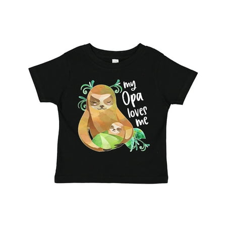 

Inktastic My Opa Loves Me- Cute Sloth and Baby Gift Toddler Boy or Toddler Girl T-Shirt