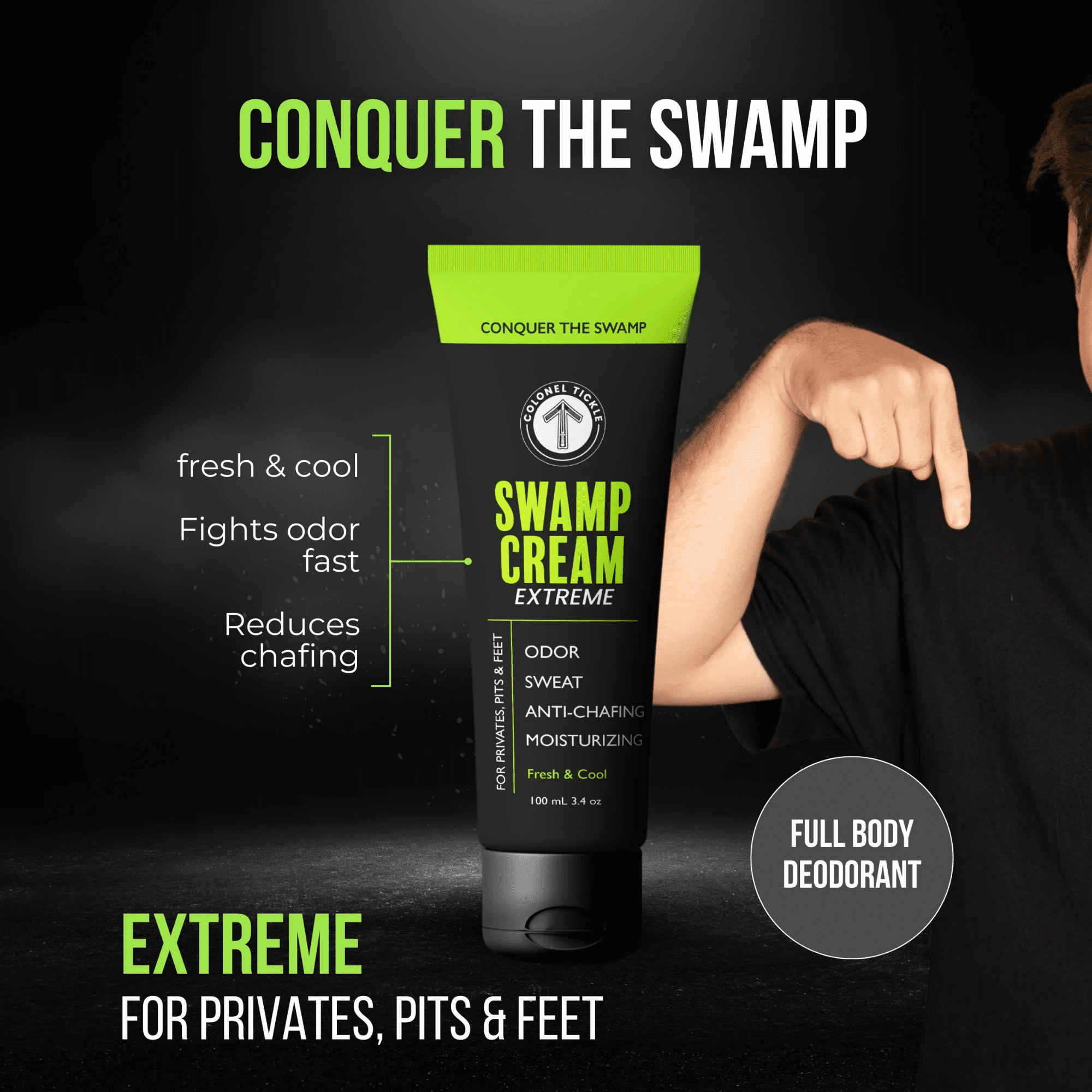 Colonel Tickle Head-to-Sack Tactical Swamp Cream, Face Wash & 3-in-1, 3 Piece Set