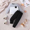 thumbnail image 2 of NOLDARES Toddler Baby Boy Fall Winter Clothes 2-Piece Graphic Print Long Sleeve Sweatshirt Tee Tops Pants Infant Outfits Clothing Set(Grey,2-3 Y), 2 of 4
