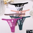 thumbnail image 2 of FINETOO 4 Unids/Set Tanga De Encaje Sexy Cintura Baja Bikini Bragas S-XL Cómoda G-String T-Back Ropa Interior, 2 of 4