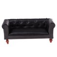 thumbnail image 2 of 1/12 Dollhouse Miniature Black Leather Long Sofa Bedroom Furniture Accessory, 2 of 6