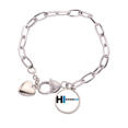 thumbnail image 1 of Bracelet Chaîne Cœur Expression Ligne Hello Dot Bijoux Charme Mode, 1 of 3