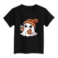 thumbnail image 5 of larppty Toddler Halloween Shirt Baby Boy Girl Cute Ghost Tshirt Pumpkin Short Sleeve Tee Top Kids Spooky Season Fall Outfit (Black,4-5 Years), 5 of 5