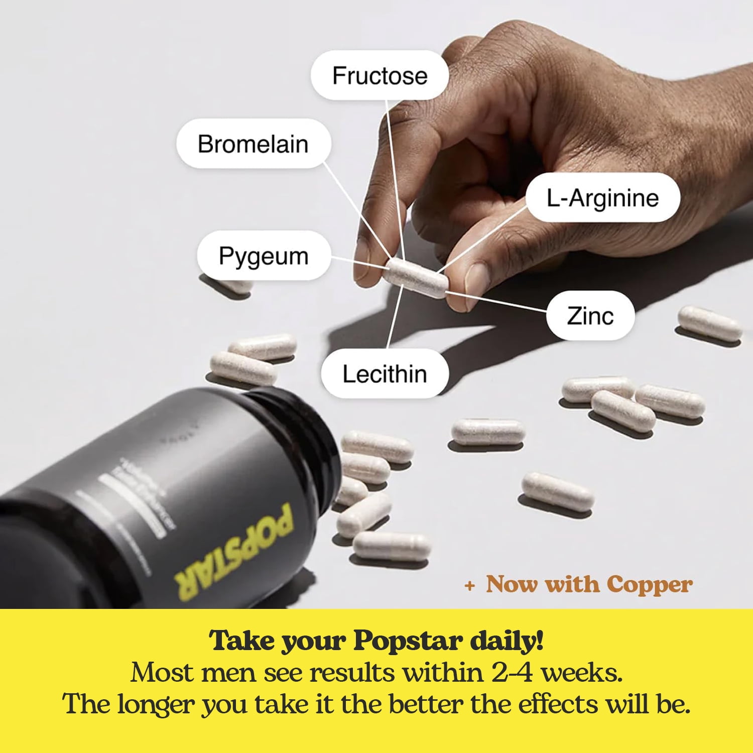 Popstar Semen Volume Supplement - Men's Semen Health & Fertility - Doctor Formulated with Zinc - 1 Month Supply