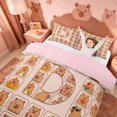 thumbnail image 3 of meiyoeat meiyoeat Initial Alphabet D Twin Duvet Cover,Kawaii Animal Capybara Twin Bedding,Pink Reversible,2 Pieces,1 Duvet Cover and 1 Pillowcase, 3 of 6