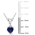 thumbnail image 2 of Everly Women's 3/5ct TGW Created Blue Sapphire 10k White Gold Heart Pendant with Chain, 2 of 8