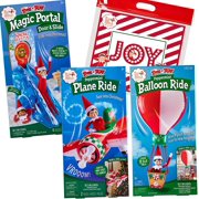 The Elf on the Shelf Scout Elves at Play Set: Peppermint Balloon Ride, Plane Ride and Magical Portal Door and Slide with Joy Bag