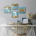thumbnail image 4 of Beach Theme Décor Vintage Canvas Wall Art Set of 4, 12 x 12 inches Each, Great Gift Ideas Bathroom Wall Décor for Cabin, Vacation House, Home Artwork, 4 of 7