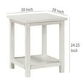 thumbnail image 5 of Ayne Side End Table, 1 Bottom Shelf, White Wood Frame, Square 20 Inch, 5 of 5