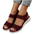 thumbnail image 4 of LOVZFMLL Women's Sandals 2025 Comfort Walking Hiking Wedges Sandals with Arch Support Open Toe Ankle Strap Casual Summer Sandals Wine 9.5, 4 of 4