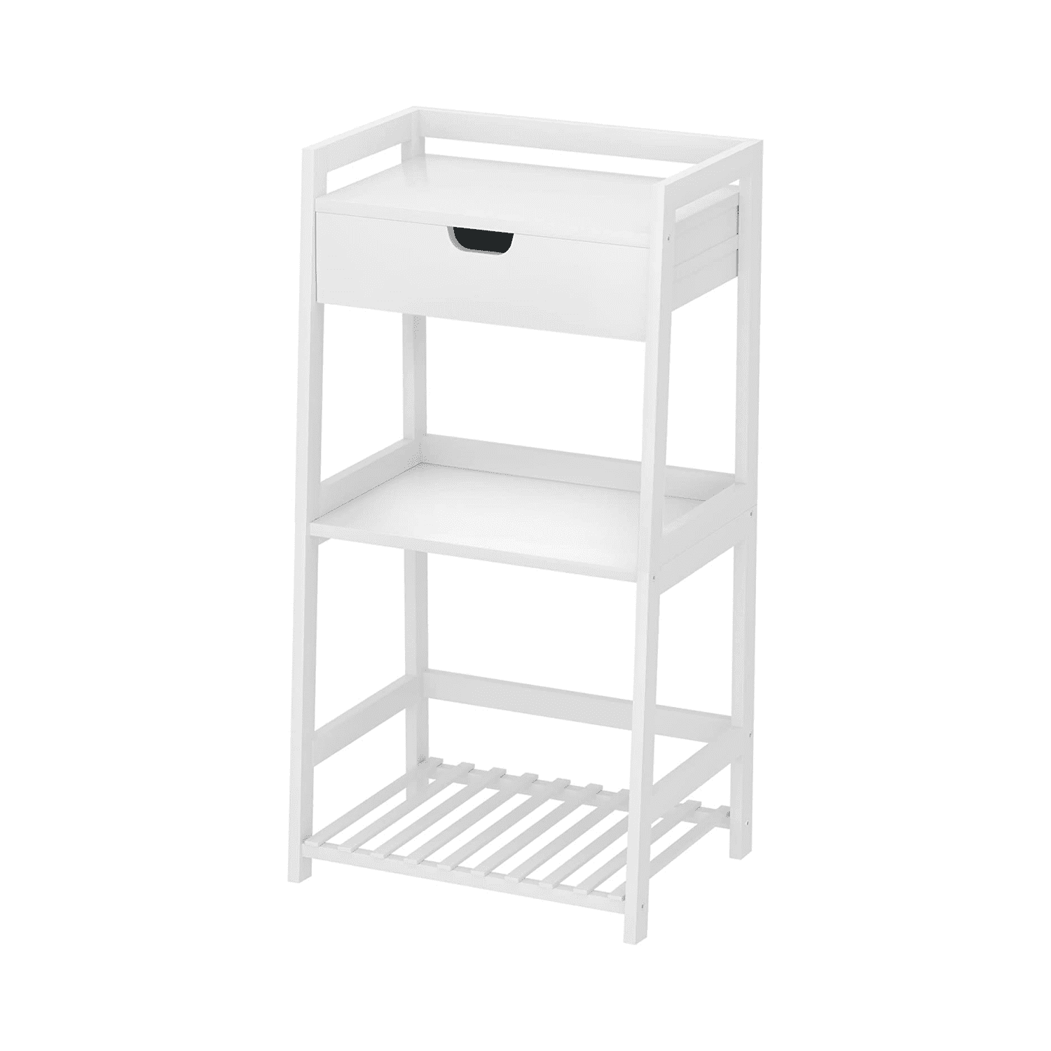 BZH Ladder Shelf, Sofa Side Table 3Tier Bathroom Shelf with Drawers