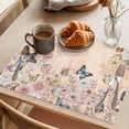 thumbnail image 3 of Vintage Spring Floral Placemats Set of 6 Elegant Flowers Butterflies Farmhouse Place Mats Indoor Wipeable Table Mats Washable Dining Table Placemats for Kitchen Holiday Party Home Decor 13x19 Inch, 3 of 9