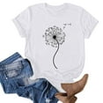 thumbnail image 4 of Pompotops Casual Femmes Col Rond Été Sexy Imprimer Régulier Femmes Manches Courtes Top Dégagement, 4 of 5
