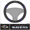 thumbnail image 1 of Fan Mat Steering Wheel Cover 15621 Universal; NFL Baltimore Ravens; Mesh And Faux Suede, 1 of 5
