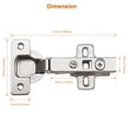 thumbnail image 4 of knobelite 24 Units (12 Pairs) Clip On Full Overlay Frameless Furniture Cabinet Door Concealed Hinges Nickel Plated Cabinet Hardware, 4 of 6