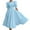 Sky Blue, variant on Dress for Wedding Guest Women Woman Fashion Solid Short Sleeve Large Swing Short Sleeve Mid Skirt Backless Dress Strapless Dress Women's Plus Faux-Wrap Dresses, Style 4330, Black S
