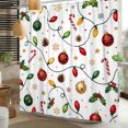 thumbnail image 4 of Duangreer Christmas Waterproof Fabric Shower Curtain, Xmas Lights and Balls Print for Bathroom, 47x72 Inches with Hooks, 4 of 6