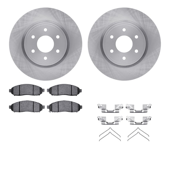 Dynamic Friction Company Front Brake Rotors with 5000 Advanced Brake Pads includes Hardware 6512-67477