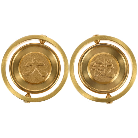 LOLIPPYY 2Pcs Compact Brass Fidget Coin for Smooth Spinning and Calming Desk Relaxation
