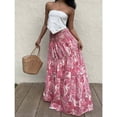 thumbnail image 5 of Vacation Style Elastic Waist Maxi Skirt Women Long Skirt Casual Resort Wear, 5 of 6