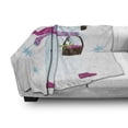 thumbnail image 3 of Polar Bear Soft Flannel Fleece Throw Blanket, Polar Bears with Strawberry Basket Snowflakes Winter Season Cartoon, Cozy Plush for Indoor and Outdoor Use, 50" x 70", Baby Blue Pink Brown, by Ambesonne, 3 of 6